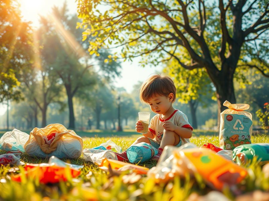 kids doing eco craft