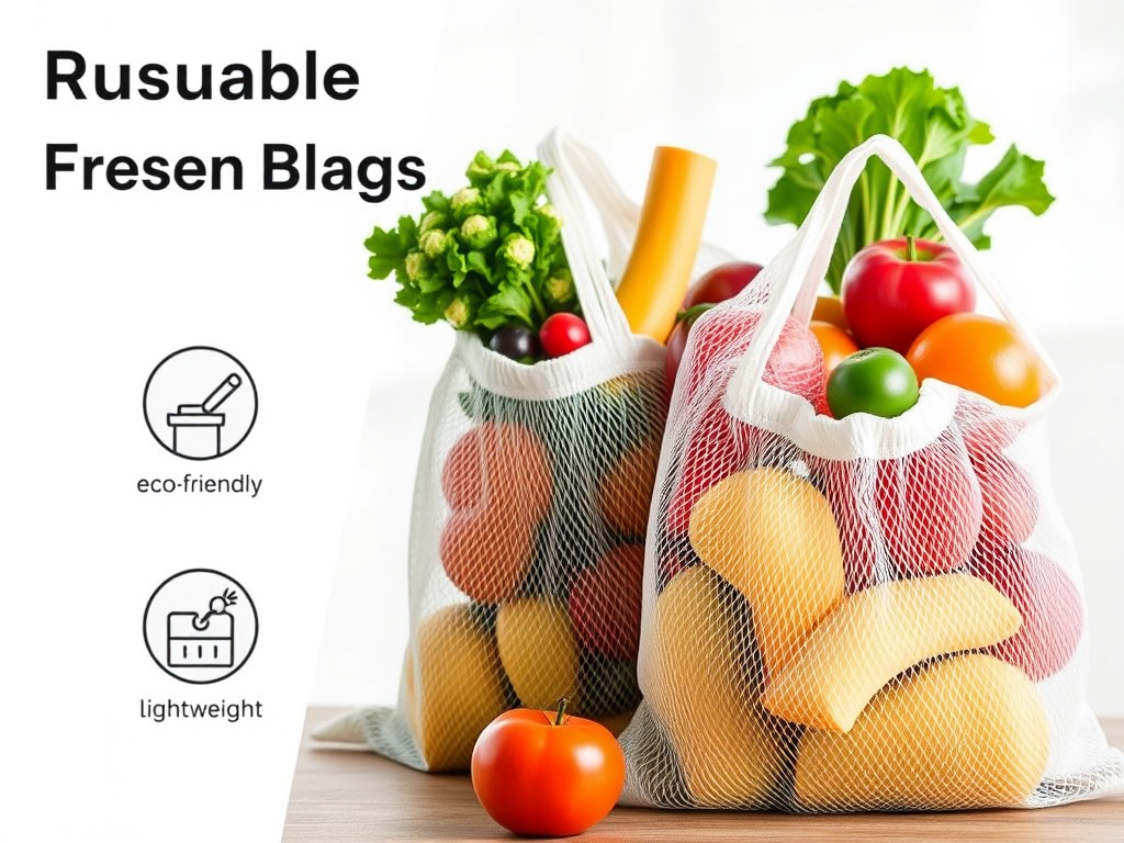 mesh reusable produce bags for green living