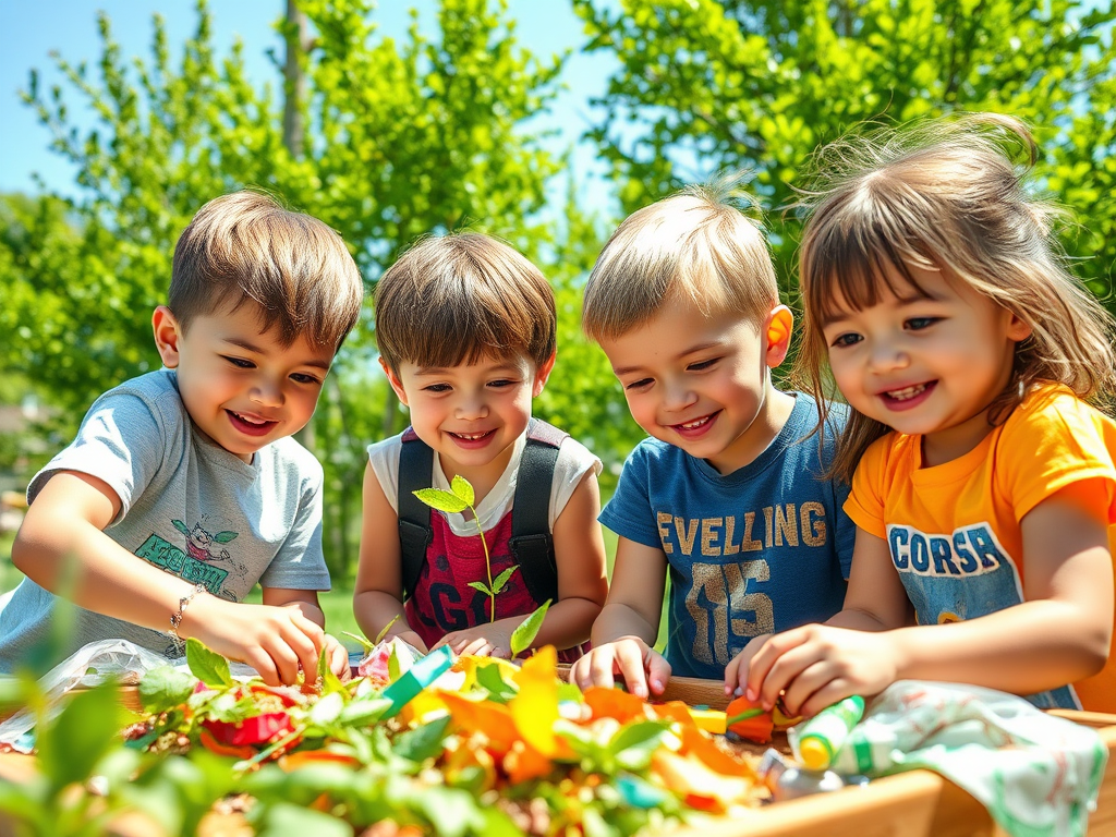 children doing gardening 