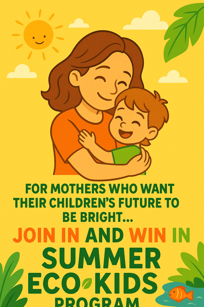 Summer Eco Kids Program poster with mother and child