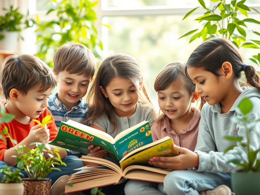 children reading eco kids books