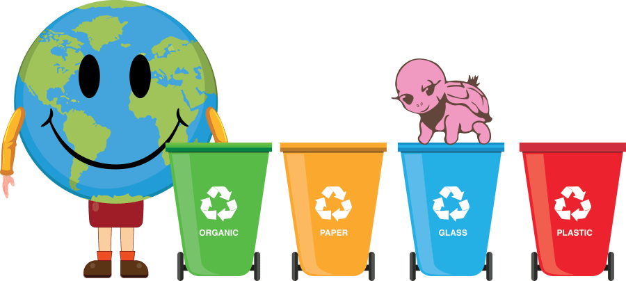 recycling bins