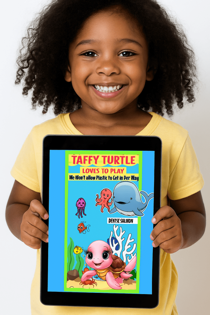 Girl with book on kindle