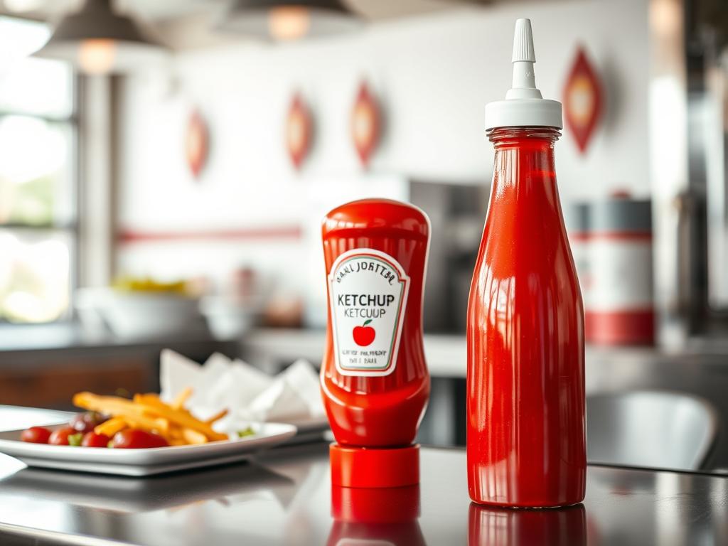 ketchup for restaurants in bottles instead of sachets , to decrease pollution