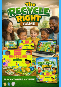 family playing the recycle right game