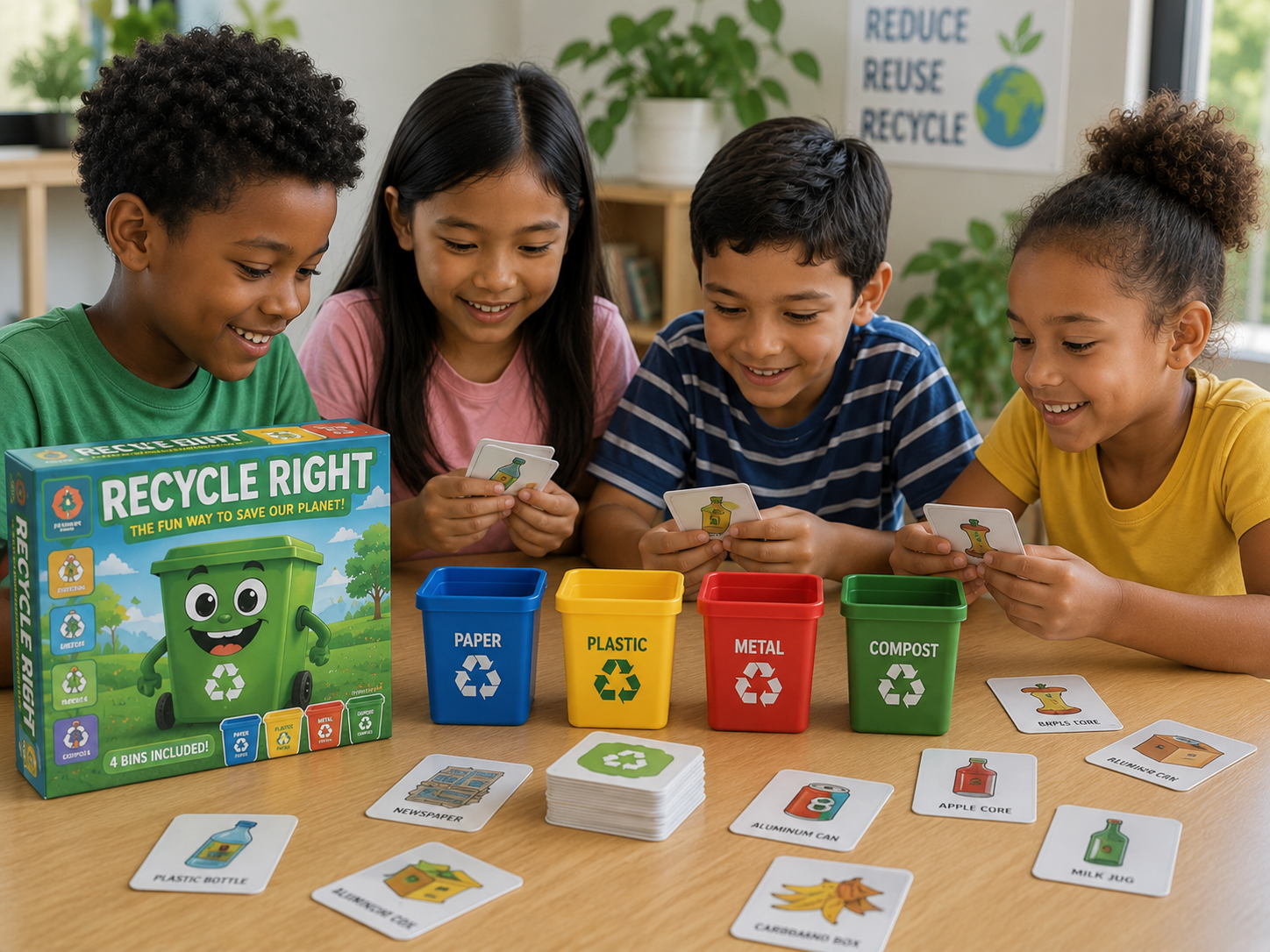 Children playing the Recycle Right Game